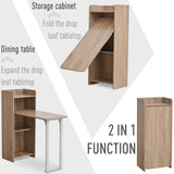 Table pliante 2 en 1, table de salle à manger gain d'espace avec étagère 4 étages pour petits espaces