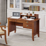 Table d'étude avec étagère de rangement, tiroirs, étagère, bureau à domicile, poste de travail avec gestion des câbles