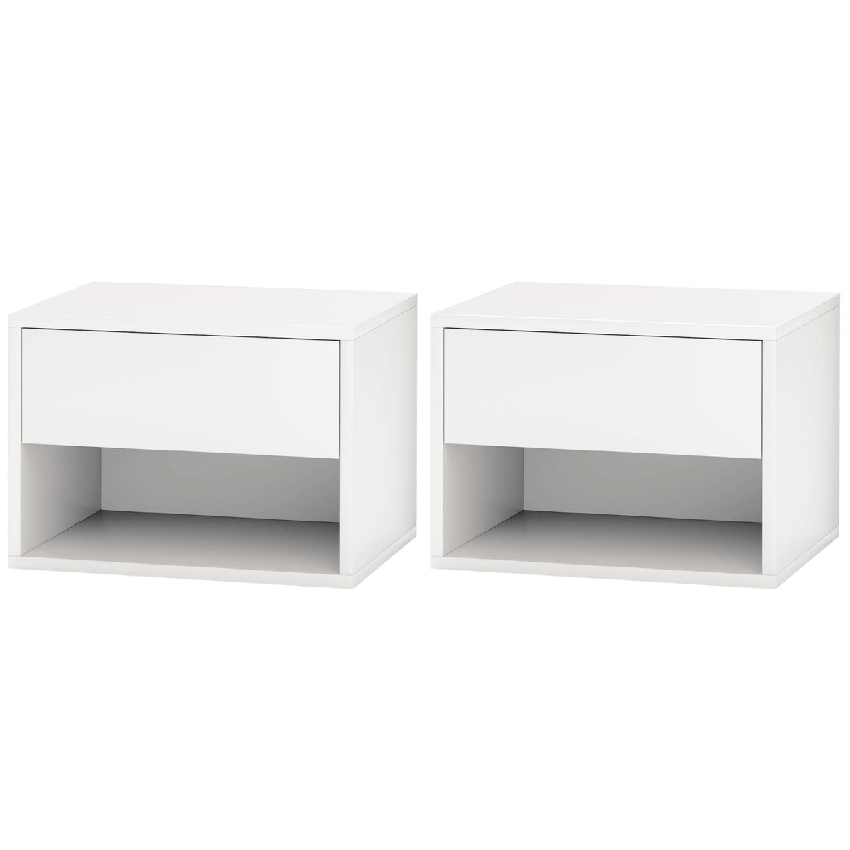 Floating Nightstand Set of 2, Wall Mounted Bedside Table with Drawer for Bedroom