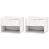Floating Nightstand Set of 2, Wall Mounted Bedside Table with Drawer for Bedroom