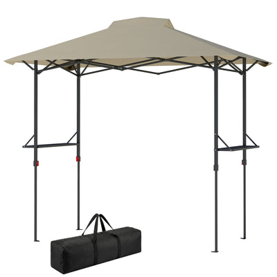 5 x 8.5 ft Pop Up Grill Gazebo with 2 Shelves, UPF 50+ Outdoor Instant Canopy Portable Shelter with Carry Bag