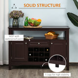 Modern Kitchen Buffet Bar Cabinet Storage Sideboard Dining Server with Drawer & 12-Bottle Wine Rack for Living Room