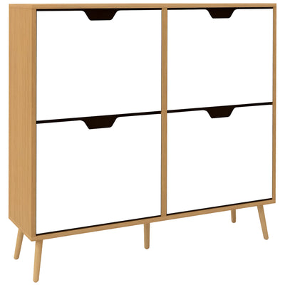 Shoe Storage Cabinet with 4 Flip Drawers and Adjustable Shelf, Shoe Cabinet for 8-16 Pairs of Shoes