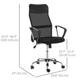 Ergonomic Mesh Office Chair, High Back Computer Desk Chair with Adjustable Height, Tilt Function, 360° Swivel Office