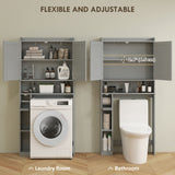Armoire de rangement moderne au-dessus de la toilette avec 2 portes