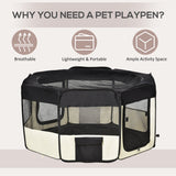 Parc pour animaux de compagnie souple 49,2 pouces parc pour chiens pliable extérieur avec sac