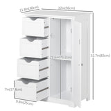 Bathroom Storage Cabinet, Floor Cabinet with Adjustable Shelf and 4 Drawers