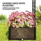 Arche de jardin treillage extérieur avec 2 jardinières