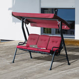 3-Person Porch Swing Chair, Patio Swing Bench with Adjustable Canopy, Removable Thicken Cushion and Weather Resistant Steel Frame for Outdoor