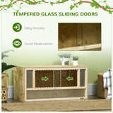 Terrarium pour reptiles en bois avec porte coulissante pour caméléon, 31,5