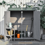 Garden Storage Shed Asphalt Roof Wooden Timber Double Door Utility Storage House with Shelf
