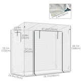 Serre de patio 6,6' x 2,5' x 5,5', serre-jardin accessible avec structure acier