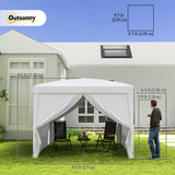 10'x10' Outdoor Pop Up Party Tent Wedding Gazebo Canopy with Carrying Bag (
