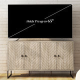 Buffet Sideboard avec 2 Tablettes Ajustables et Base en Acier, Meuble pour Téléviseur, Meuble-Bar pour Salon