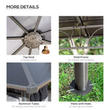 10' x 10' Polycarbonate Hardtop Gazebo Canopy, Outdoor Patio Gazebo with Aluminum Frame & Curtains