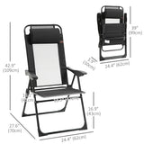 Chaises de camping doubles pliables avec inclinaison et appui-tête