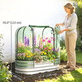 Galvanized Raised Garden Bed with Crop Cage Protection Net Cover