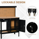 Multipurpose Tool Workbench for Garage, Garage Bench with Storage Drawer, Lockable Cabinet