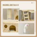 71-Inch Multi Level Scratching Cat Tree Kitty Condo Activity Center with Toys
