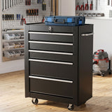 5-Drawer Rolling Tool Cabinet on Wheels, Lockable Tool Chest, Tool Organizer for Garage