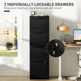 4 Drawer Filing Cabinet with Lock, Office Storage Cabinet with Adjustable Hanging Bars for A4 Letter Size Files