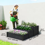 Kit de lit de jardin surélevé en vinyle, boîte de jardin surélevée 3 étages avec fond ouvert