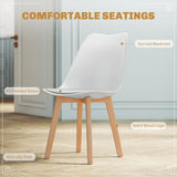 Round Dining Table Set for 4 with Pedestal Base, PU Padded Seats, for Small Space