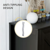 Buffet bahut, Armoire de rangement avec porte grange et étagère ajustable, support télé pour téléviseurs jusqu'à 65 pouces