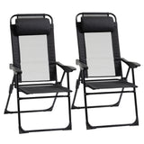 Chaises de camping doubles pliables avec inclinaison et appui-tête