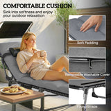 Chaises longues extérieures 2 pcs chaises longues pliables avec position 5 ajustable