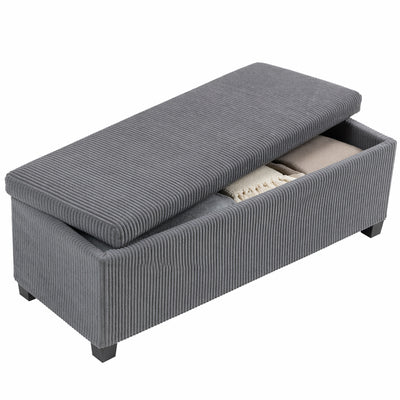 44 Inches Ottoman with Storage, Corduroy End of Bed Bench for Living Room
