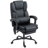 Office Chair with Massage, Pet-Friendly Faux Leather Reclining Desk Chair with Lumbar Support, Footrest