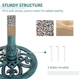 27'' Bird Bath Outdoor Resin Decor with Fleur De Lis Pattern