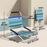 Beach Chair Set of 2, Folding Backpack Beach Chairs