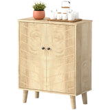 Meuble de rangement avec portes, Armoire de rangement avec étagère et pieds en bois