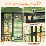 Chenil pour chien d'extérieur 8' x 4' x 6', Enclos extérieur pour chien avec bols rotatifs 360°