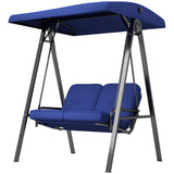 2-Seater Outdoor Porch Swing with Adjustable Canopy, Patio Swing Chair for Garden
