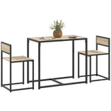 Ensemble Table et Chaises de Salle à Manger, Style Industriel, pour 2 Personnes, pour Petits Espaces