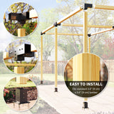 12PCS Pergola Kit, Pergola Brackets with 3-Way & 4-Way Corner Brackets for 4