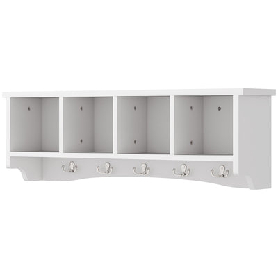 Coat Rack Wall Mount with Shelf, 28
