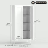 Armoire de Rangement de Bureau, Classeur Verrouillable avec 3 Étagères Réglables et 2 Portes pour Bureau à Domicile