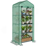 Portable Greenhouse Outdoor Hot House with 4 Tier Shelves, Steel Frame, 28