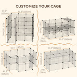 40 Pcs Small Animal Cage Bunny Hutch Portable Metal Wire with Ramps for Kitten Chinchilla