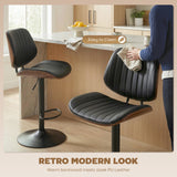 Bar Stools Set of 2, Swivel Counter Height Barstools with Back, Adjustable Height