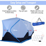 5-8 Person Insulated Ice Fishing Tent Shelter with Ventilation Windows and Carry Bag, for -22℉