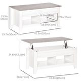 Lift Top Coffee Table with Hidden Storage Compartment and Open Shelves