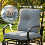 Patio Glider, Outdoor Glider Chair with Cushions, Steel Frame