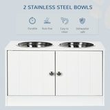 Elevated Dog Bowls for Large Dogs Pet Feeding Station with Stand, Storage, 2 Stainless Steel Food and Water Bowls
