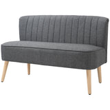 Modern 2 Seat Sofa for Bedroom, Upholstered Two Seater Couch with Rubber Wood Legs