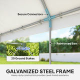 20' x 13' Party Tent, Outdoor Party Wedding Tent with 4 Removable Sidewalls